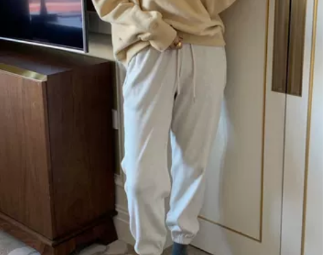 韩国代购 推荐！减龄抽绳竖纹理束脚百搭冬季...