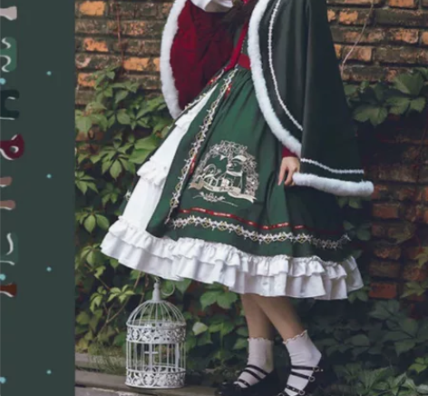 【出租】圣诞节服装洛丽塔连衣裙斗篷心愿铃披...