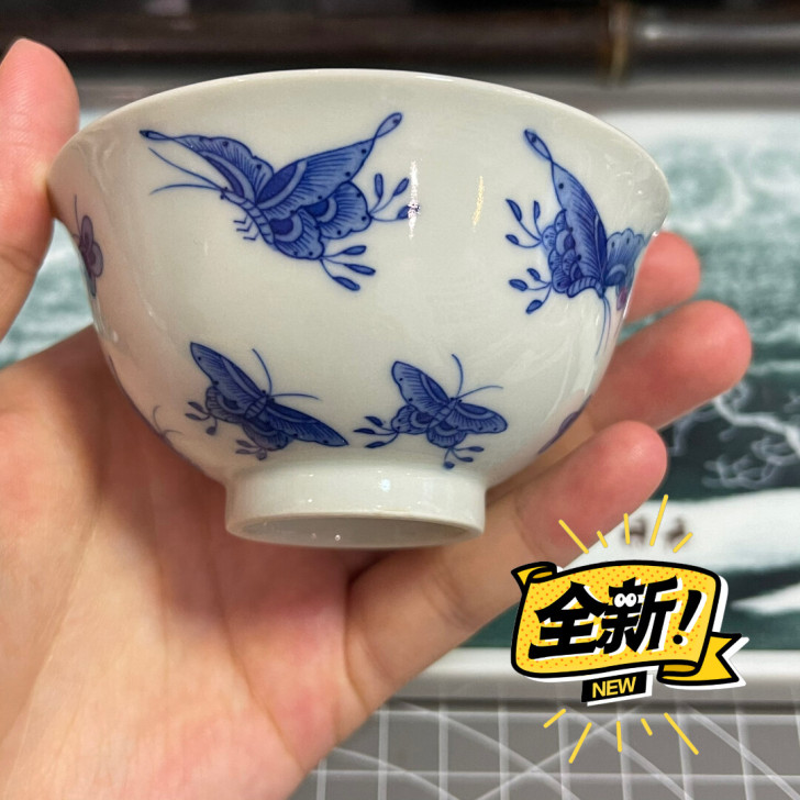 墨舍墨舍柴窑，蝴蝶杯，景德镇，有内外画，很...