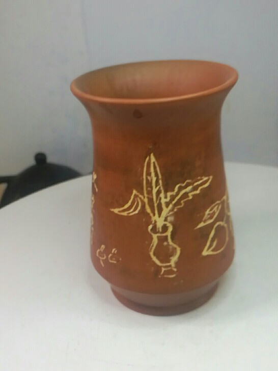 坭兴陶大师颜昌金笔筒，茶道器具收纳桶。