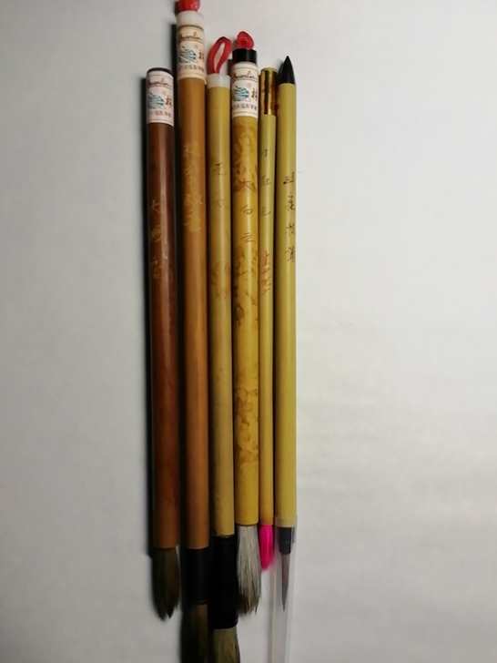 莱州毛笔，90年代老库存笔，共6支，仅开笔...