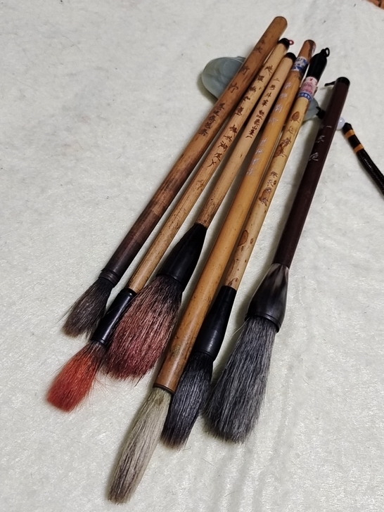 老毛笔一组，农耕笔庄，善琏集艺斋，东西可以噢