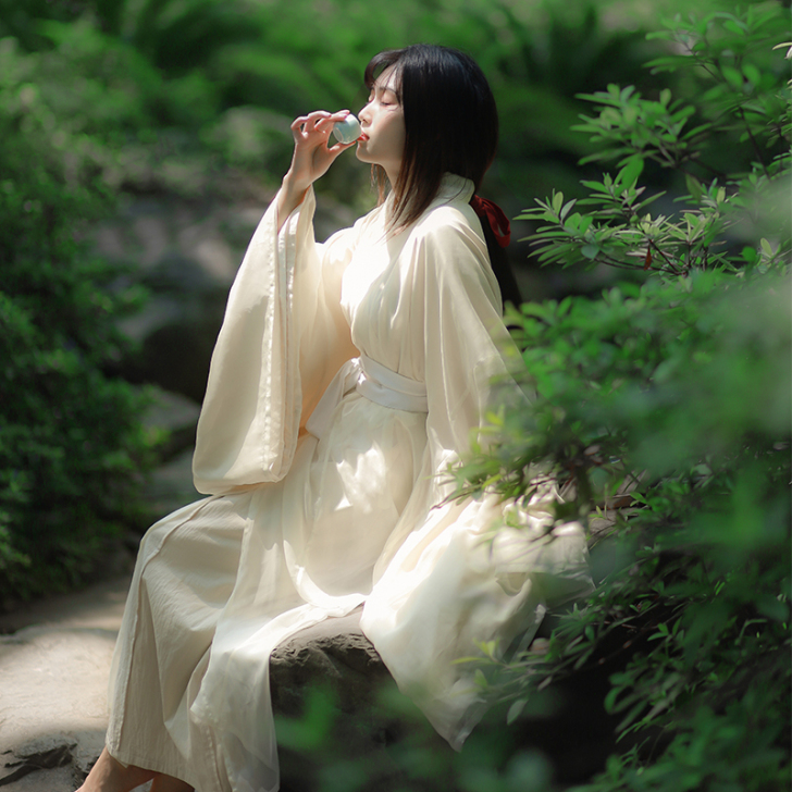 【汐子】晴霞轩原创汉服女魏晋风中国风交领直...