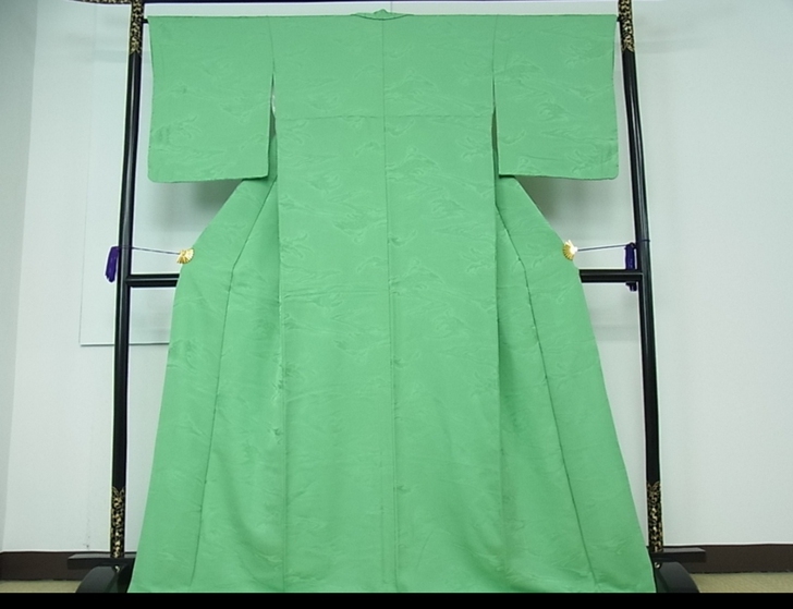 358号吉祥地纹淡萌黄色的颜色素色（没有正...