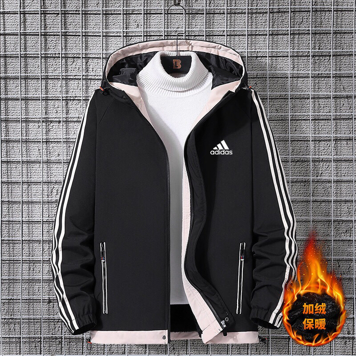 阿迪达斯冬季男子加绒夹绒外套上衣,全新带吊牌