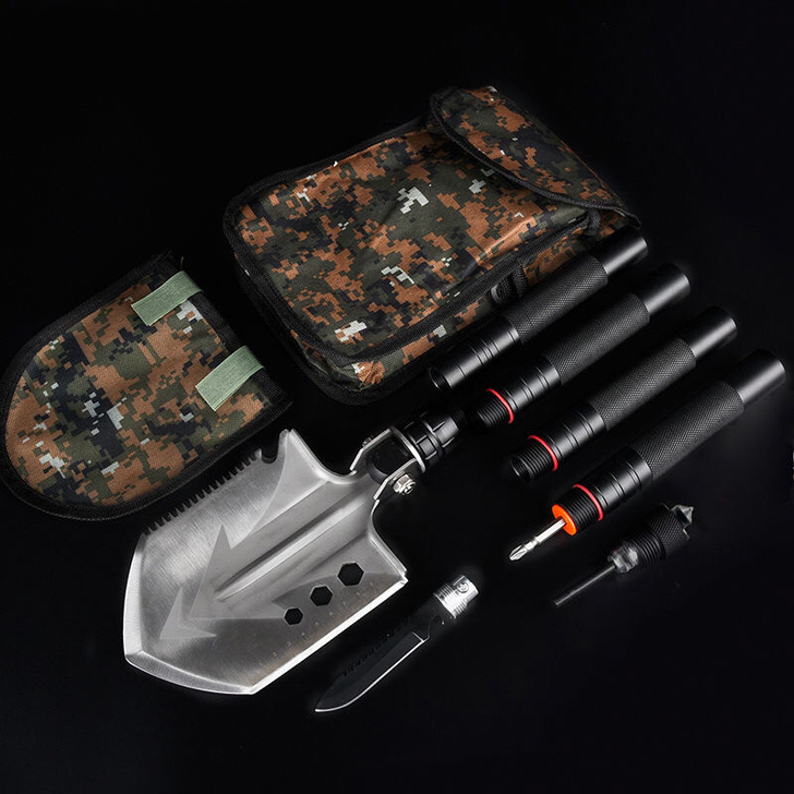 总长110厘米5节多功能工兵铲。德国高碳猛...