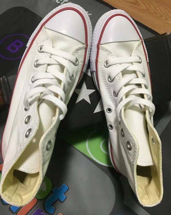 匡威经典款帆布鞋，白色高帮鞋码38，全新实...