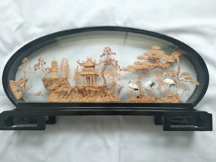 福建软木雕画 老艺术品 老工艺品 老摆件 ...