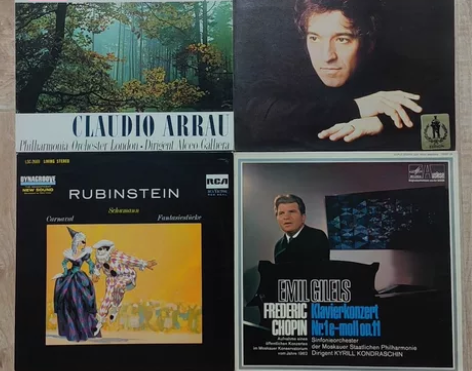 4张黑胶 精品钢琴曲,4位钢琴大师,鲁宾斯...