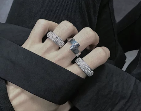 轻奢嘻哈街头风个性时尚说唱歌手同款镶钻钛钢...