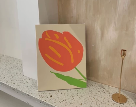 ins风郁金香花朵无框画装饰画摆件卧室客厅...