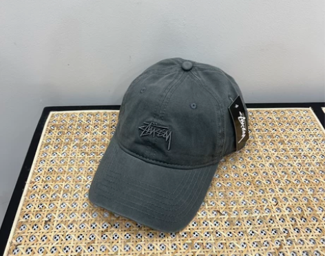 闲置帽子STUSSY斯图西鸭舌帽灰色棒球帽...