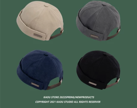 韩版复古帽子女春夏雅痞街头无檐地主帽日系嘻...