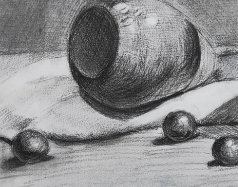 接代画炭笔素描静物！！！只接8开 代画两张...