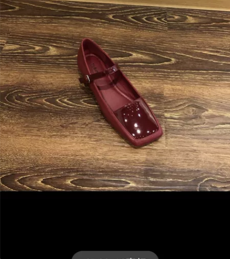 日系风单鞋浅口平底鞋 枣红色38码，37/...