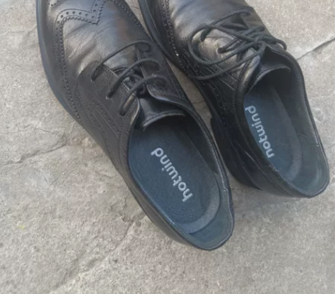 42码里外真皮皮鞋男士商务正装真皮布洛克德...