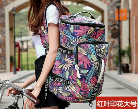 大容量帆布双肩旅行背包女健身运动包轻便旅游...