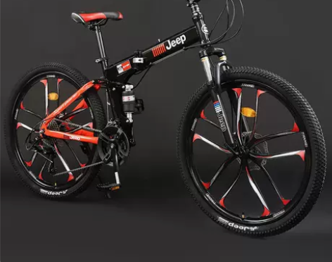 吉普折叠山地自行车男变速单车越野赛车上班骑...
