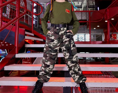 国庆迷彩服套装儿童特种兵女童迷彩表演服男童...