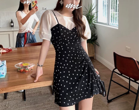 法式优雅吊带连衣裙 女装夏季新款 小个子波...