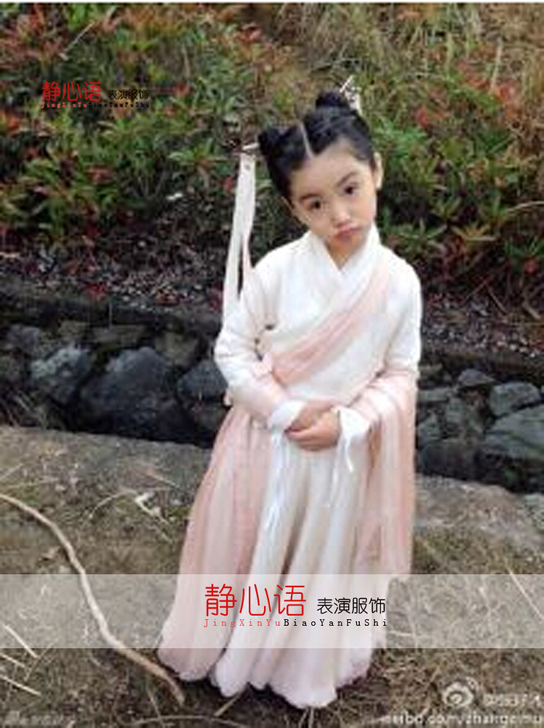 女童 小龙女 飘逸表演服