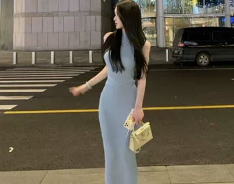 JMSHOP 曼妙姐姐 挖肩连衣裙针织裙修...