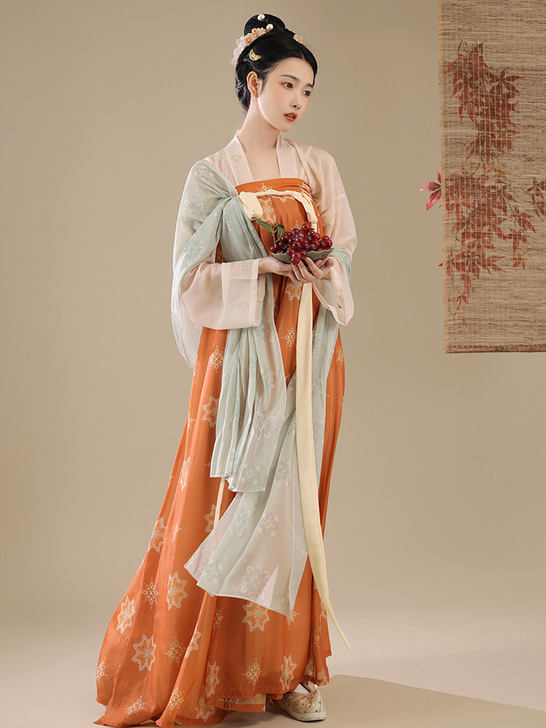 桔屿原创汉服女【长安花】唐制齐胸衫裙复原裙...