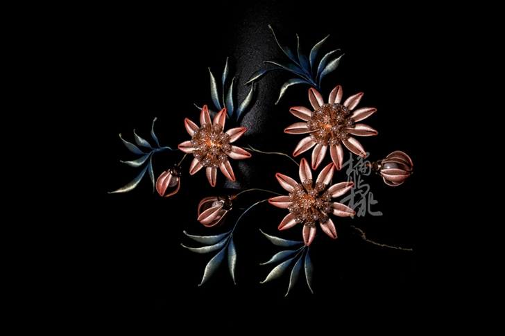 橘月与桃原创缠花发饰「葵菊」