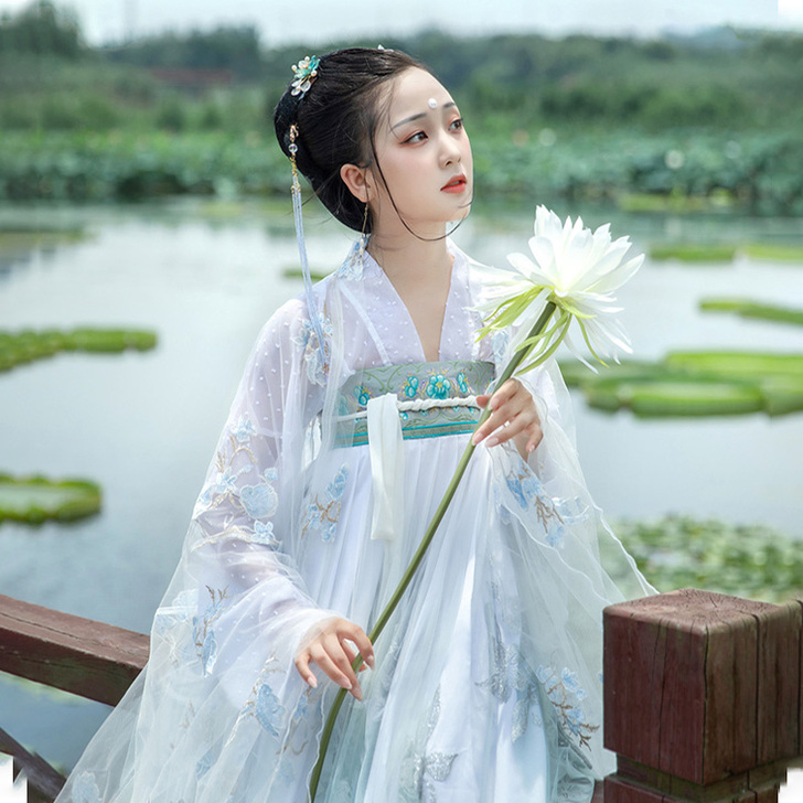 剪秋萝汉服女中国风仙气飘逸古风学生齐腰女装...