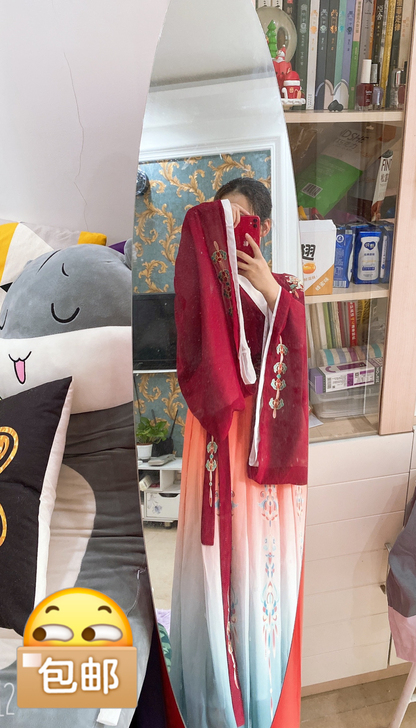 珍缕正品原创千禧情汉服女中国风齐腰白菜整套...