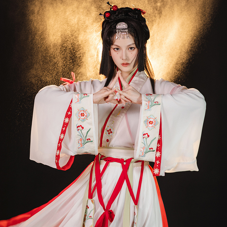 珍缕桔梗晋制汉服女中国风正品原创齐腰襦裙夏...