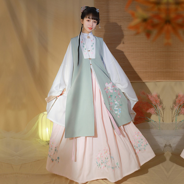 仙楚姬原创汉服女【陌颜】明制袄裙长比甲刺绣...