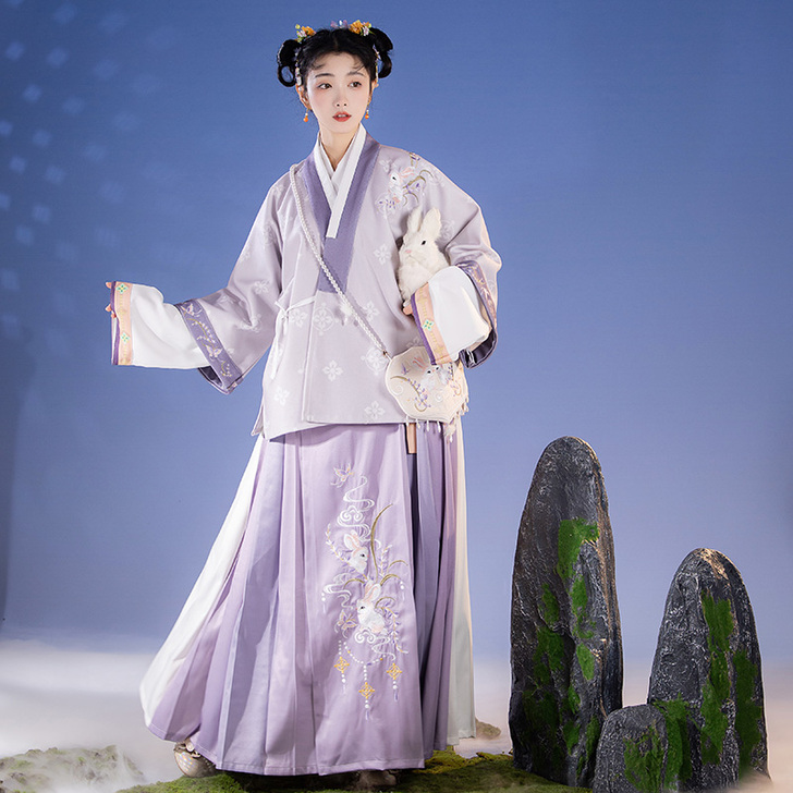 仙楚姬原创汉服女【忆香茴】明制对穿交马面裙...