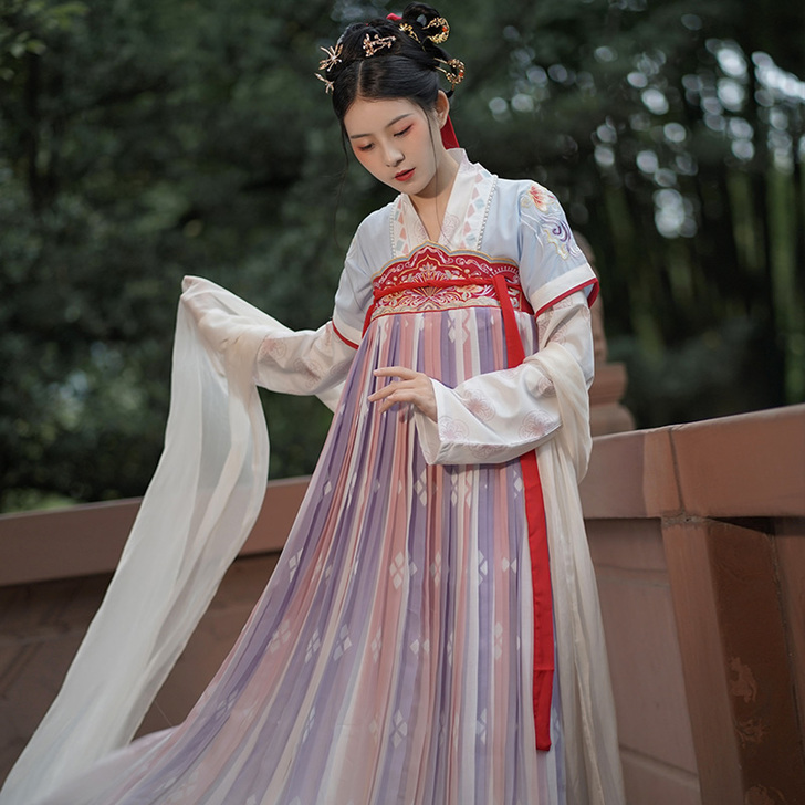 仙楚姬原创汉服女【浮笙】齐胸襦裙三件套6米...