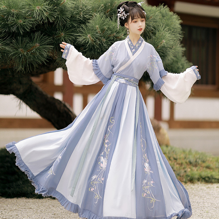 仙楚姬原创汉服女【青鸾羽】晋制齐腰交领秋季...