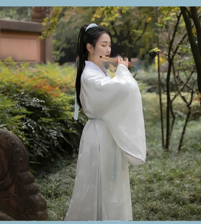 柒邑祥云鹤原创汉服女中国风明制圆领袍大袖传...