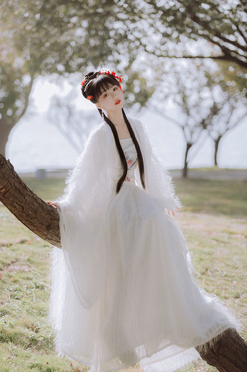 全新花间流水原创正品【凝雪】汉服女4.5米...