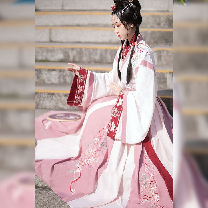 夕瑶赋正品原创春樱赠的汉服女夏魏晋套装交领...