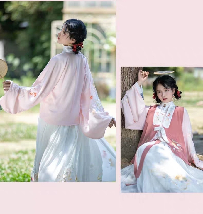 醉雨朵藏枝汉服女白菜明制袄裙春全套正品原创...