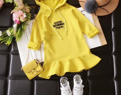 女童运动风长袖连衣裙2017秋季新款中小童...