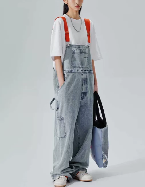 PSO Brand14盎司重磅水洗浅色牛仔...