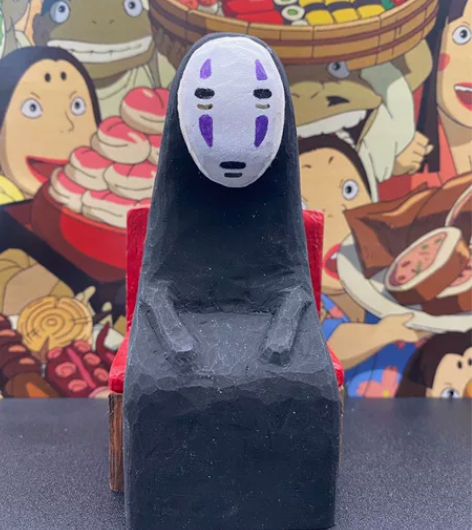 手工木雕 无脸男 亲手做的木雕，有喜欢的朋...