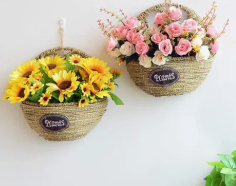 北欧墙面壁挂花篮田园创意墙上绿萝吊兰盆幼儿...