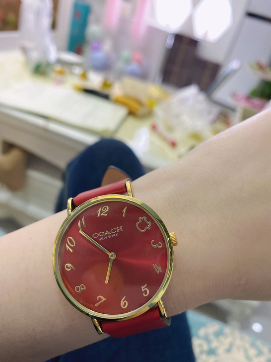 COACH牛年生肖红色手表！别人送的戴过一...