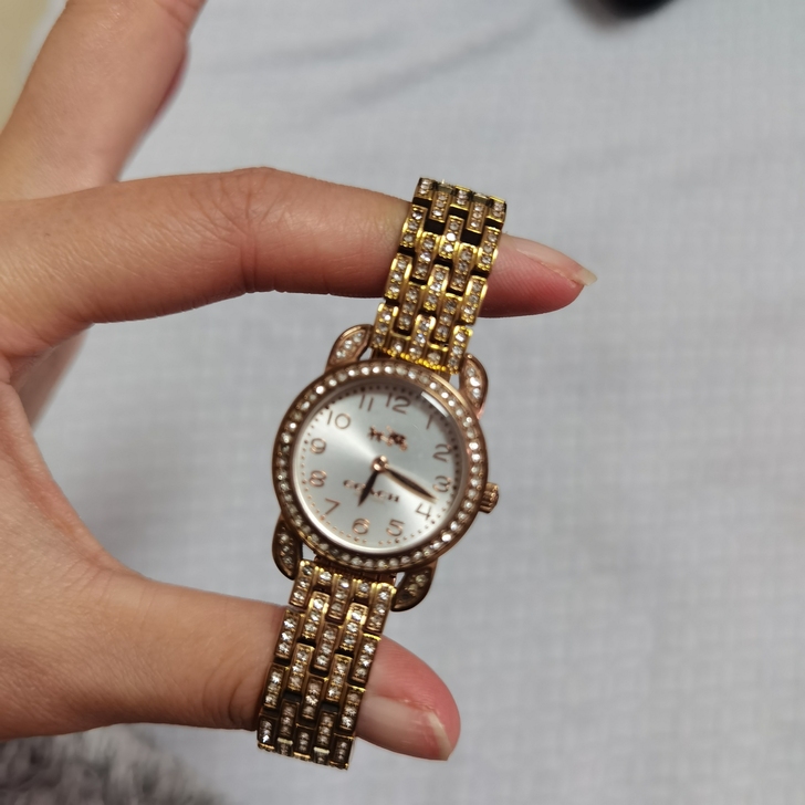 Coach玫瑰金女士手表 无盒 保真保真保...