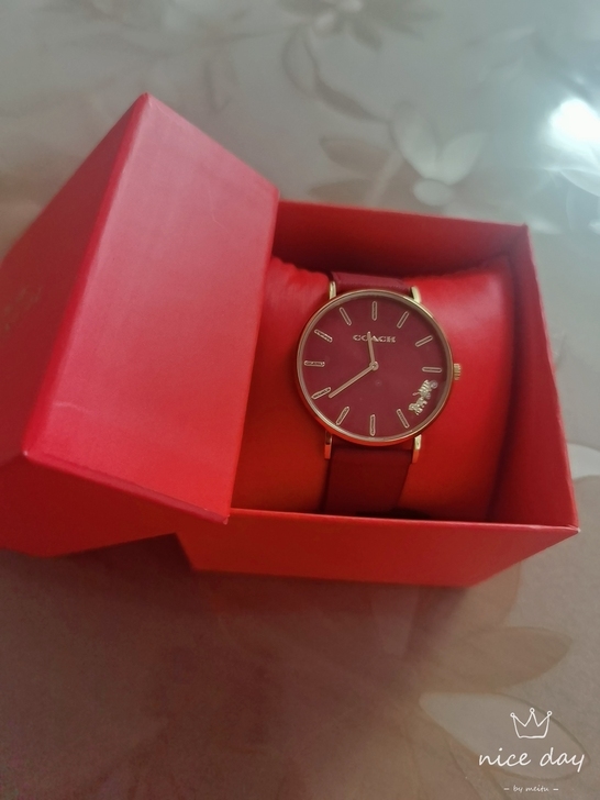 蔻驰佩利系列简约时尚真皮石英女士手表