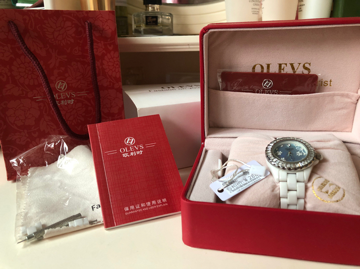 OLEVS欧时力陶瓷石英手表，适合手腕15...