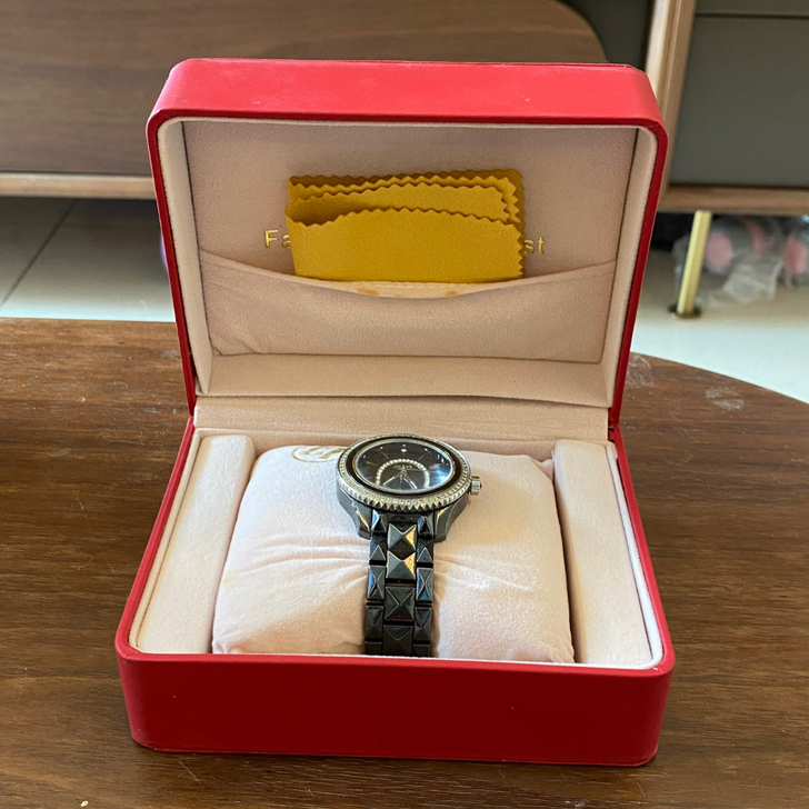 OLEVS欧利石 陶瓷手表 黑陶瓷带钻