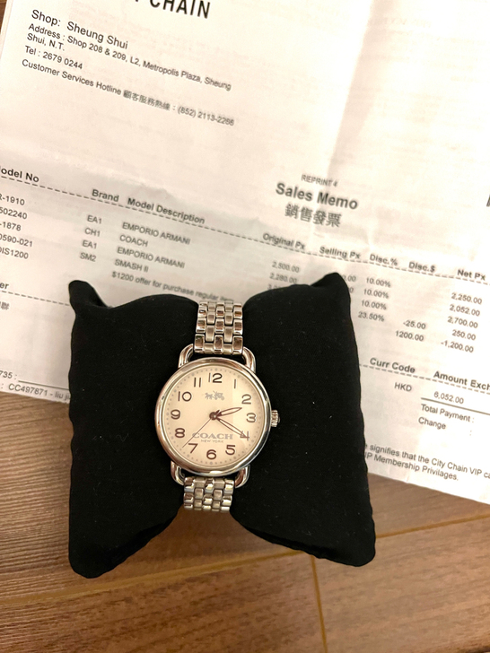 COACH女表.发票盒子都在.九新.超好看.