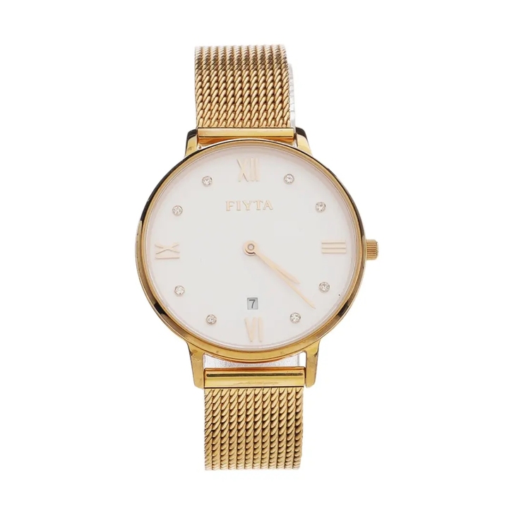 飞亚达 白色气质圆盘石英手表